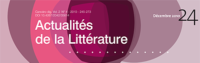 Actualités de la Littérature